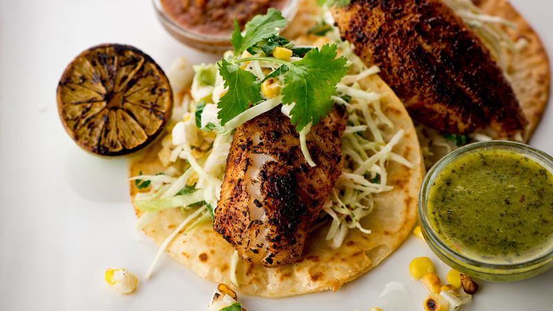 South Florida Style Mahi Mahi Tacos with Sweet Corn Salsa